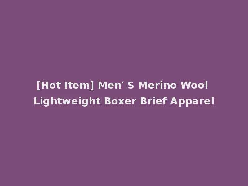 [Hot Item] Men′ S Merino Wool Lightweight Boxer Brief Apparel