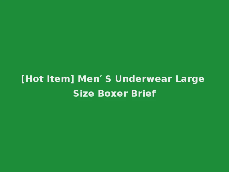 [Hot Item] Men′ S Underwear Large Size Boxer Brief