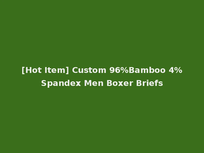 [Hot Item] Custom 96%Bamboo 4%Spandex Men Boxer Briefs