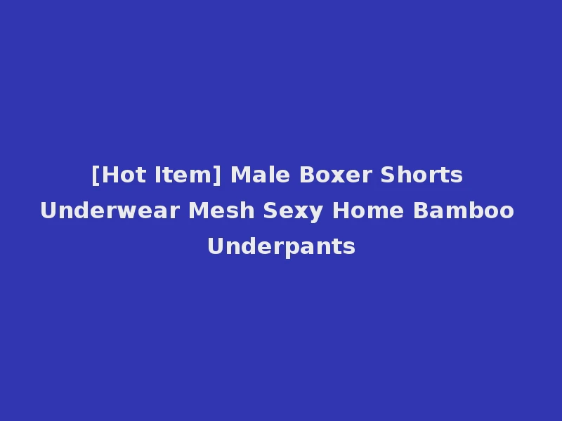 [Hot Item] Male Boxer Shorts Underwear Mesh Sexy Home Bamboo Underpants