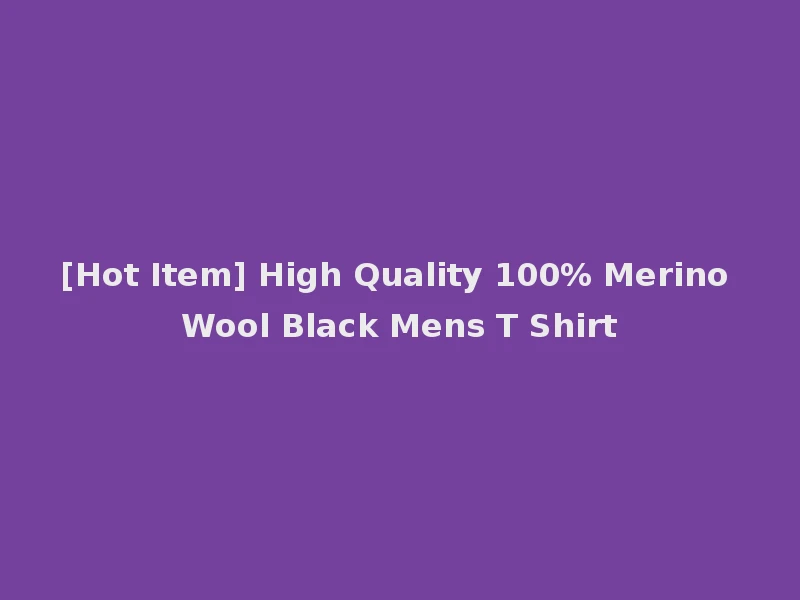 [Hot Item] High Quality 100% Merino Wool Black Mens T Shirt