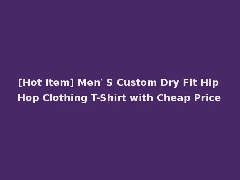 [Hot Item] Men′ S Custom Dry Fit Hip Hop Clothing T-Shirt with Cheap Price