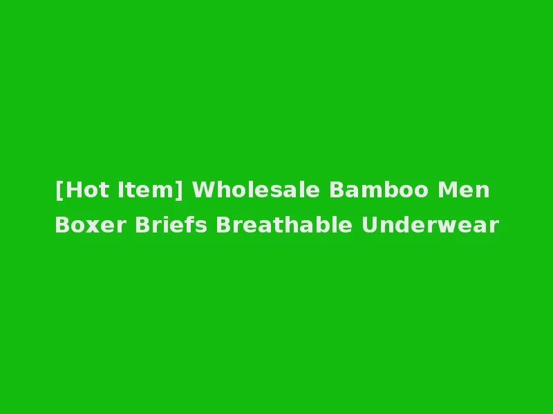 [Hot Item] Wholesale Bamboo Men Boxer Briefs Breathable Underwear