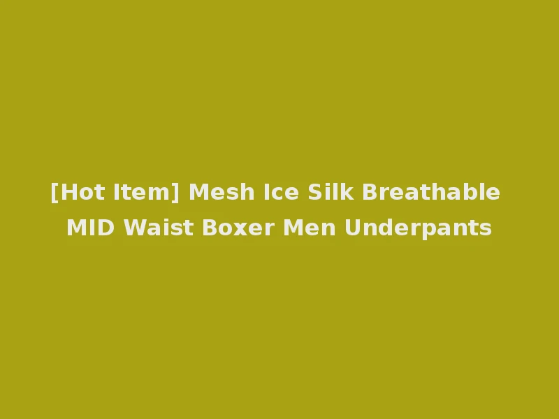 [Hot Item] Mesh Ice Silk Breathable MID Waist Boxer Men Underpants