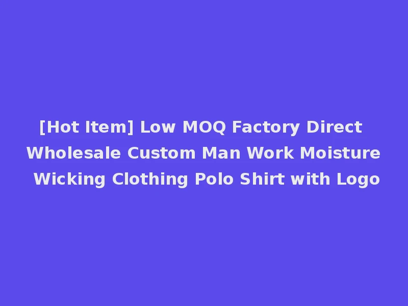 [Hot Item] Low MOQ Factory Direct Wholesale Custom Man Work Moisture Wicking Clothing Polo Shirt with Logo