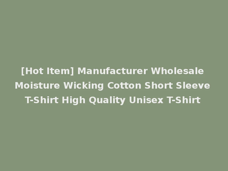 [Hot Item] Manufacturer Wholesale Moisture Wicking Cotton Short Sleeve T-Shirt High Quality Unisex T-Shirt