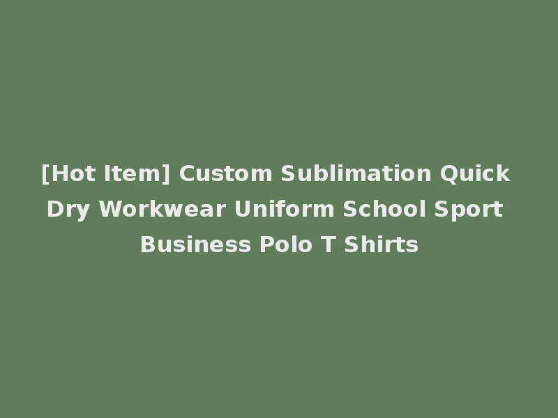 [Hot Item] Custom Sublimation Quick Dry Workwear Uniform School Sport Business Polo T Shirts