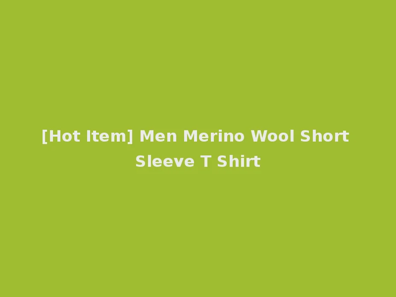 [Hot Item] Men Merino Wool Short Sleeve T Shirt