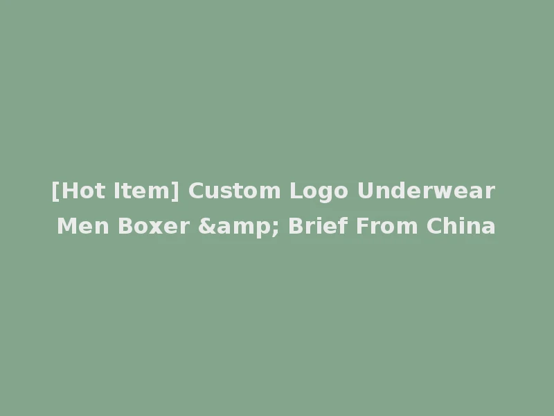 [Hot Item] Custom Logo Underwear Men Boxer & Brief From China