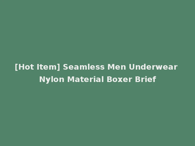 [Hot Item] Seamless Men Underwear Nylon Material Boxer Brief