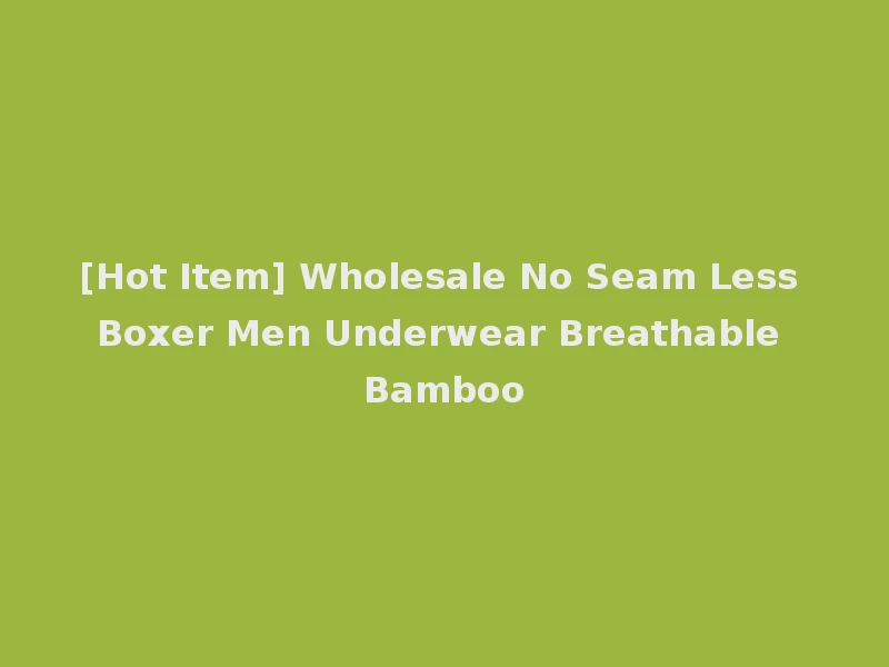 [Hot Item] Wholesale No Seam Less Boxer Men Underwear Breathable Bamboo