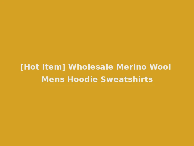 [Hot Item] Wholesale Merino Wool Mens Hoodie Sweatshirts