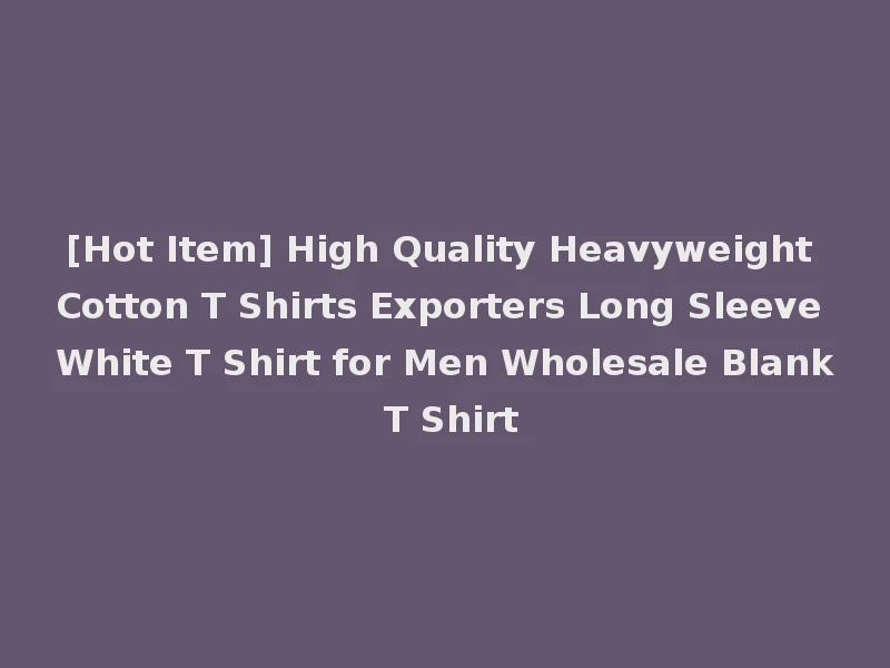 [Hot Item] High Quality Heavyweight Cotton T Shirts Exporters Long Sleeve White T Shirt for Men Wholesale Blank T Shirt