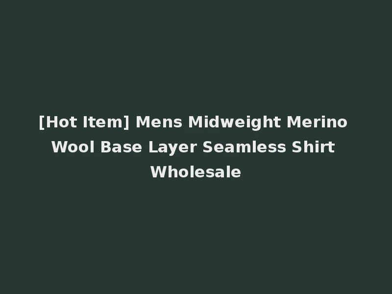 [Hot Item] Mens Midweight Merino Wool Base Layer Seamless Shirt Wholesale
