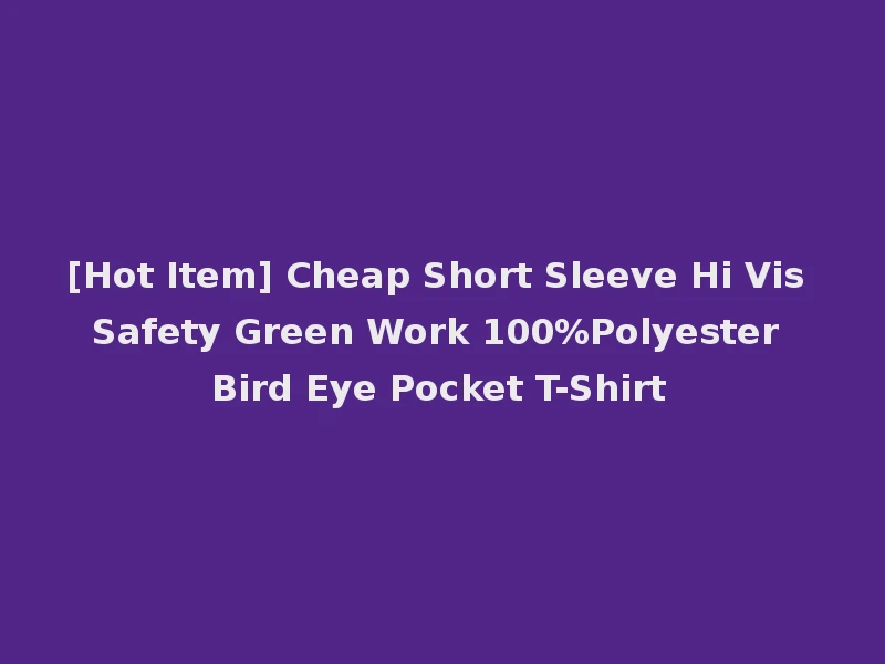 [Hot Item] Cheap Short Sleeve Hi Vis Safety Green Work 100%Polyester Bird Eye Pocket T-Shirt