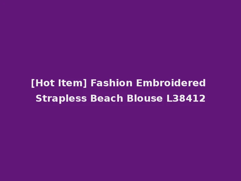[Hot Item] Fashion Embroidered Strapless Beach Blouse L38412