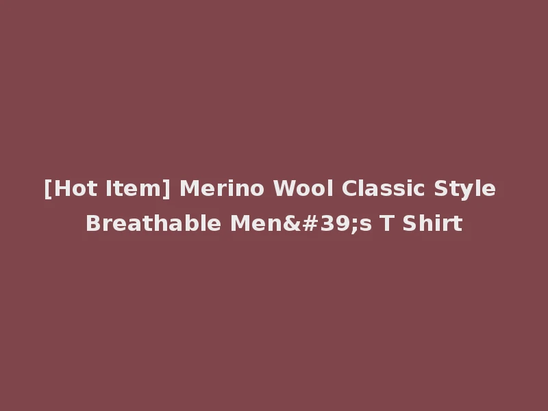 [Hot Item] Merino Wool Classic Style Breathable Men's T Shirt
