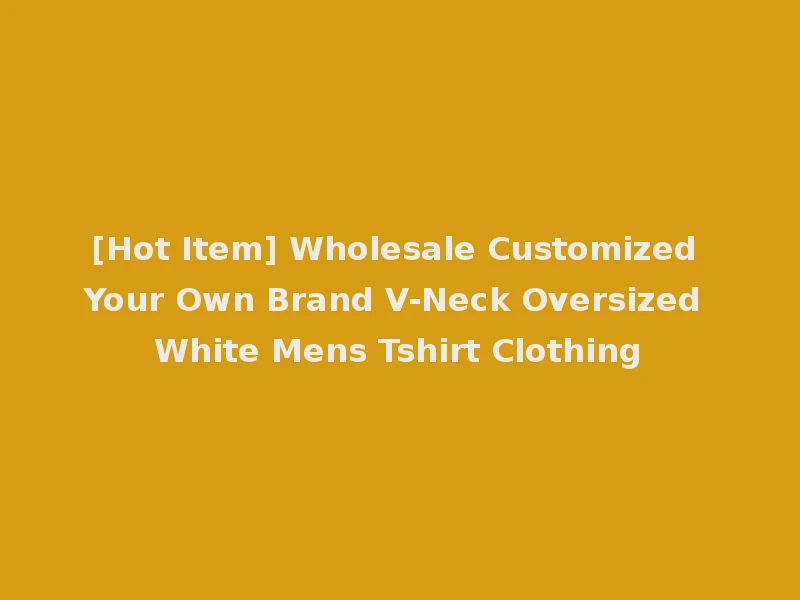 [Hot Item] Wholesale Customized Your Own Brand V-Neck Oversized White Mens Tshirt Clothing