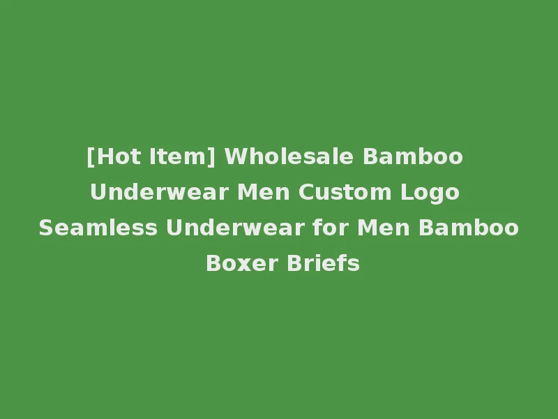 [Hot Item] Wholesale Bamboo Underwear Men Custom Logo Seamless Underwear for Men Bamboo Boxer Briefs