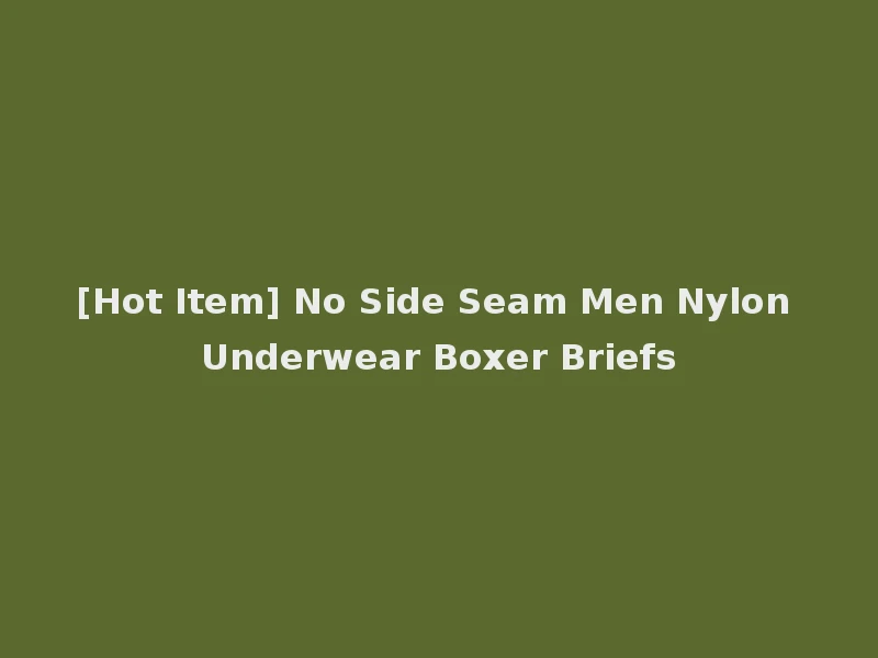 [Hot Item] No Side Seam Men Nylon Underwear Boxer Briefs