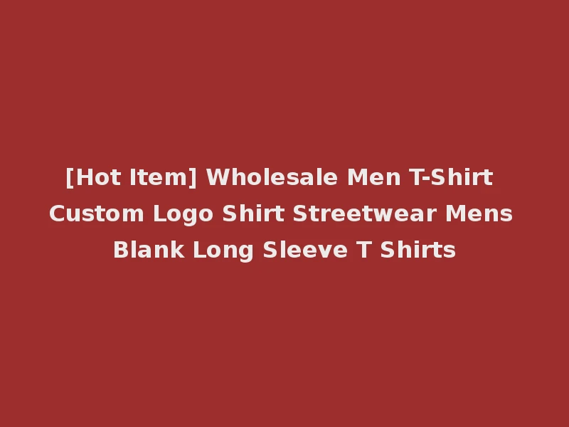 [Hot Item] Wholesale Men T-Shirt Custom Logo Shirt Streetwear Mens Blank Long Sleeve T Shirts