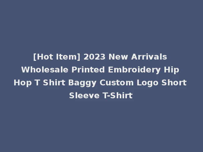 [Hot Item] 2023 New Arrivals Wholesale Printed Embroidery Hip Hop T Shirt Baggy Custom Logo Short Sleeve T-Shirt