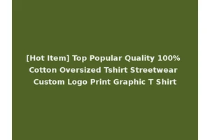 [Hot Item] Top Popular Quality 100% Cotton Oversized Tshirt Streetwear Custom Logo Print Graphic T Shirt