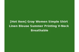 [Hot Item] Gray Women Simple Shirt Linen Blouse Summer Printing V-Neck Breathable