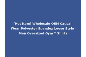 [Hot Item] Wholesale OEM Causal Wear Polyester Spandex Loose Style Men Oversized Gym T Shirts