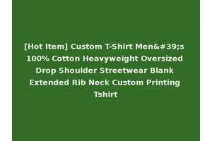 [Hot Item] Custom T-Shirt Men's 100% Cotton Heavyweight Oversized Drop Shoulder Streetwear Blank Extended Rib Neck Custom Printing Tshirt