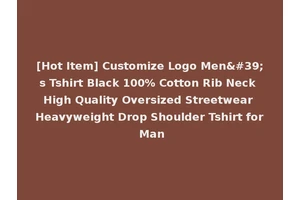 [Hot Item] Customize Logo Men's Tshirt Black 100% Cotton Rib Neck High Quality Oversized Streetwear Heavyweight Drop Shoulder Tshirt for Man