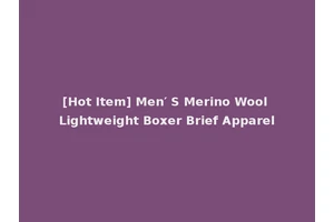 [Hot Item] Men′ S Merino Wool Lightweight Boxer Brief Apparel