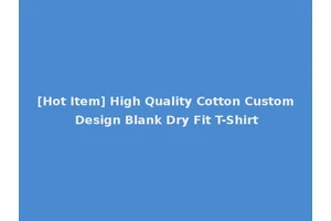 [Hot Item] High Quality Cotton Custom Design Blank Dry Fit T-Shirt