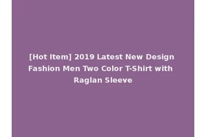 [Hot Item] 2019 Latest New Design Fashion Men Two Color T-Shirt with Raglan Sleeve