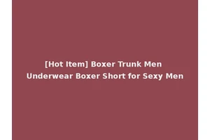 [Hot Item] Boxer Trunk Men Underwear Boxer Short for Sexy Men