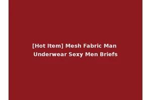 [Hot Item] Mesh Fabric Man Underwear Sexy Men Briefs