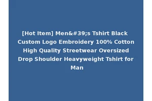 [Hot Item] Men's Tshirt Black Custom Logo Embroidery 100% Cotton High Quality Streetwear Oversized Drop Shoulder Heavyweight Tshirt for Man