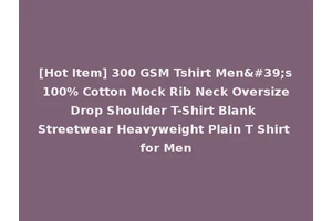 [Hot Item] 300 GSM Tshirt Men's 100% Cotton Mock Rib Neck Oversize Drop Shoulder T-Shirt Blank Streetwear Heavyweight Plain T Shirt for Men