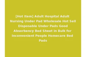 [Hot Item] Adult Hospital Adult Nursing Under Pad Wholesale Hot Sell Disposable Under Pads Good Absorbency Bed Sheet in Bulk for Inconvenient People Homecare Bed Pads