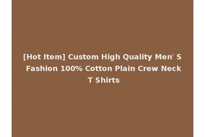 [Hot Item] Custom High Quality Men′ S Fashion 100% Cotton Plain Crew Neck T Shirts