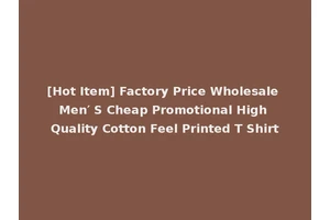 [Hot Item] Factory Price Wholesale Men′ S Cheap Promotional High Quality Cotton Feel Printed T Shirt
