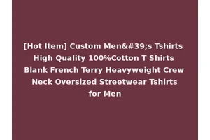 [Hot Item] Custom Men's Tshirts High Quality 100%Cotton T Shirts Blank French Terry Heavyweight Crew Neck Oversized Streetwear Tshirts for Men