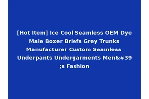 [Hot Item] Ice Cool Seamless OEM Dye Male Boxer Briefs Grey Trunks Manufacturer Custom Seamless Underpants Undergarments Men's Fashion