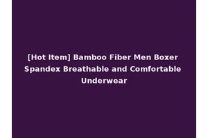 [Hot Item] Bamboo Fiber Men Boxer Spandex Breathable and Comfortable Underwear
