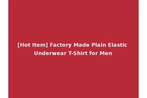 [Hot Item] Factory Made Plain Elastic Underwear T-Shirt for Men