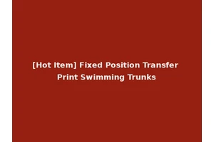 [Hot Item] Fixed Position Transfer Print Swimming Trunks