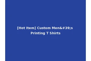 [Hot Item] Custom Men's Printing T Shirts