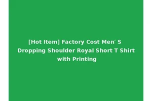 [Hot Item] Factory Cost Men′ S Dropping Shoulder Royal Short T Shirt with Printing
