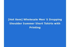 [Hot Item] Wholesale Men′ S Dropping Shoulder Summer Short Tshirts with Printing
