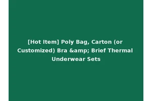 [Hot Item] Poly Bag, Carton (or Customized) Bra &amp; Brief Thermal Underwear Sets